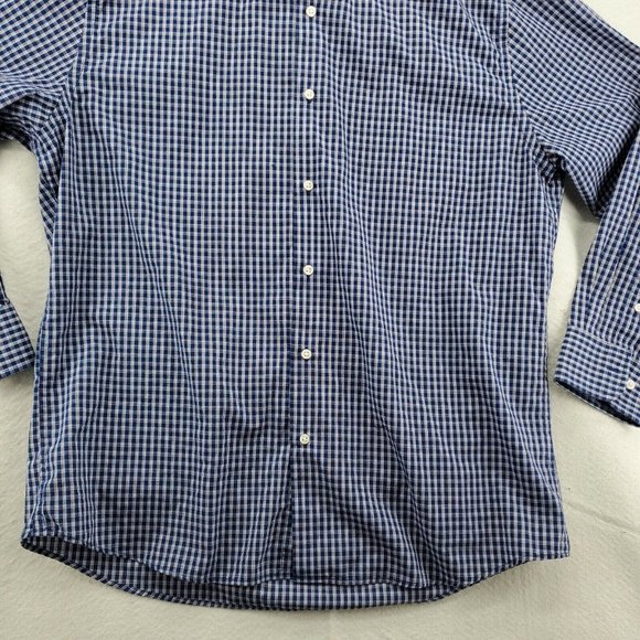 Dockers Shirt Men's Long Sleeve Casual Button Up Collared Plaid Blue Large - Picture 4 of 12